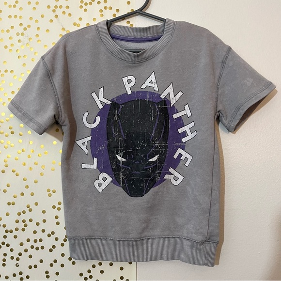 Marvel Other - Black Panther Kids Gray Wash Sweater Short Sleeve T-Shirt size 4T
